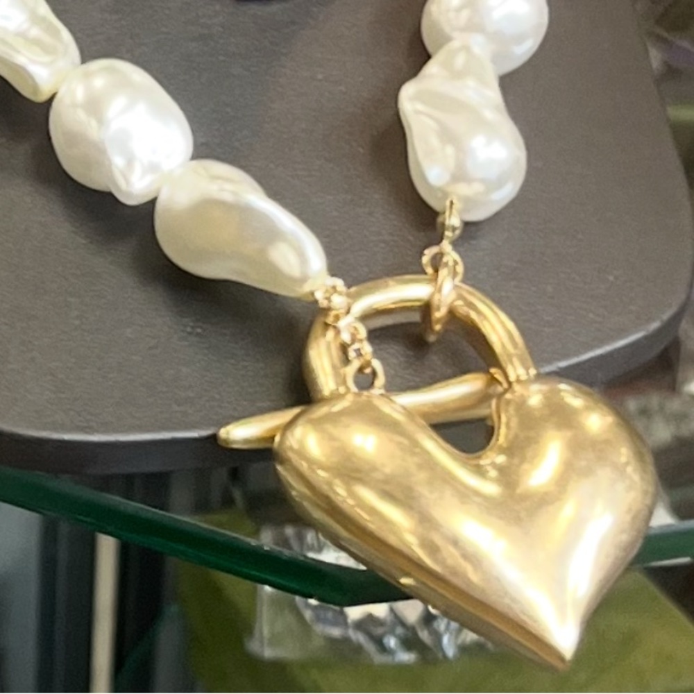 Piper Gold and White Heart Necklace - Picture 12 of 15